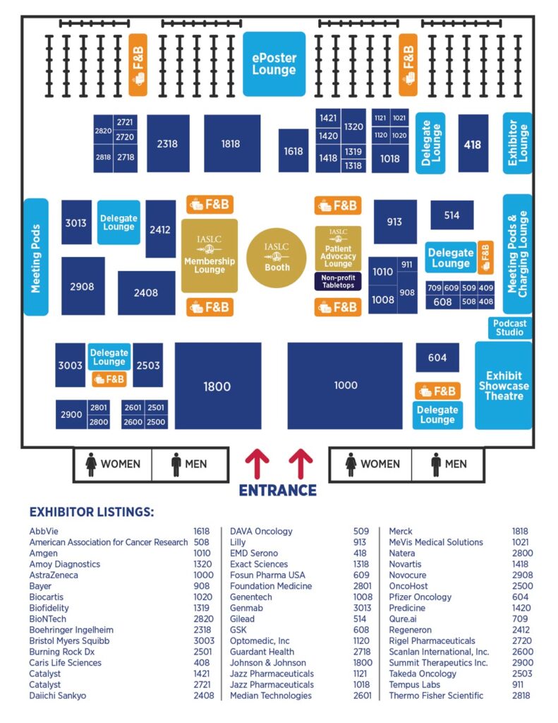 Exhibitors as of August 29, 2024. For the most up to date exhibit information, refer to the WCLC mobile app or visit WCLC2024.IASLC.org